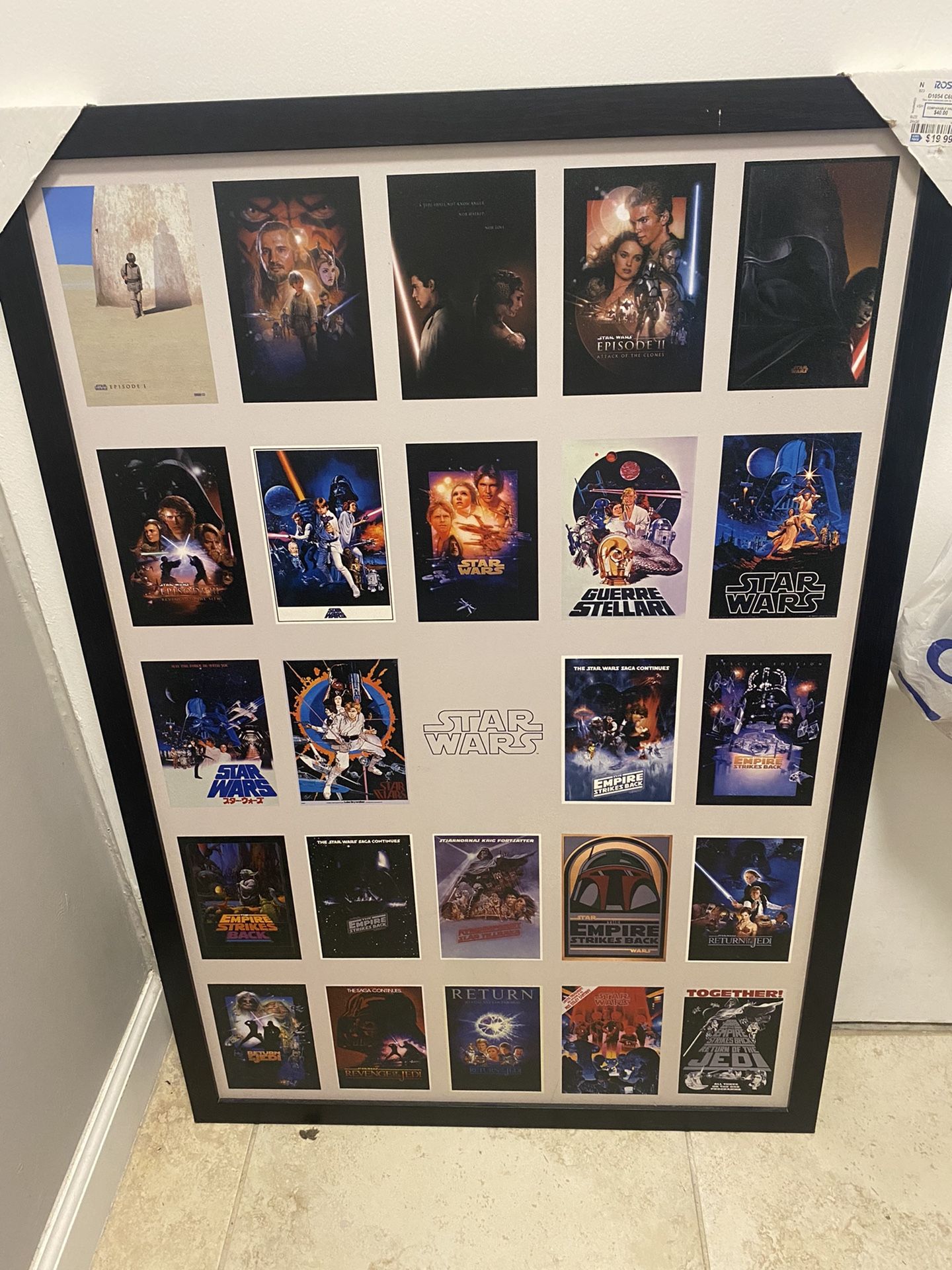 Star Wars Movie Posters Collage Framed