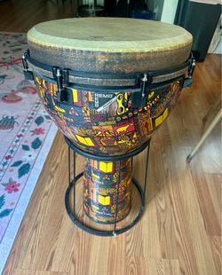 Remo Vintage RARE MASSIVE 27"x16" Leon Mobley Djembe in DISCONTINUED FINISH