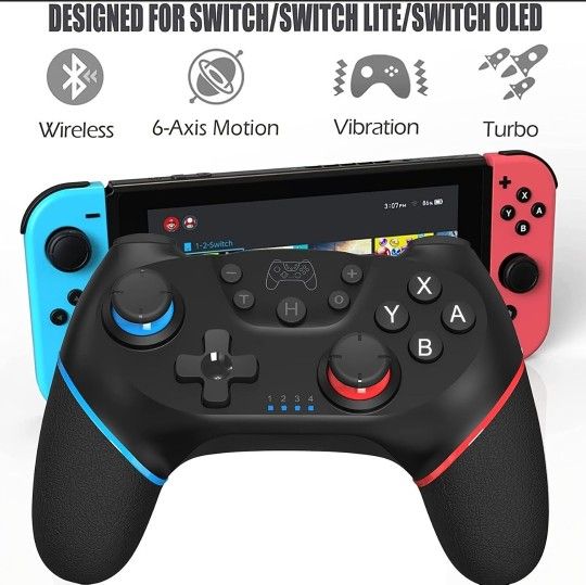 Nintendo Switch Wireless Pro Controller (Red Blue Stripes) for Sale in ...