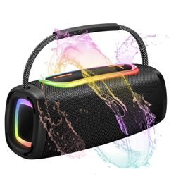 Bluetooth Speakers, Portable Wireless Speaker with 24W Loud Stereo Sound, BT5.3, IP6 Waterproof, 24H Playtime, Portable Speaker with RGB Multi-Color R