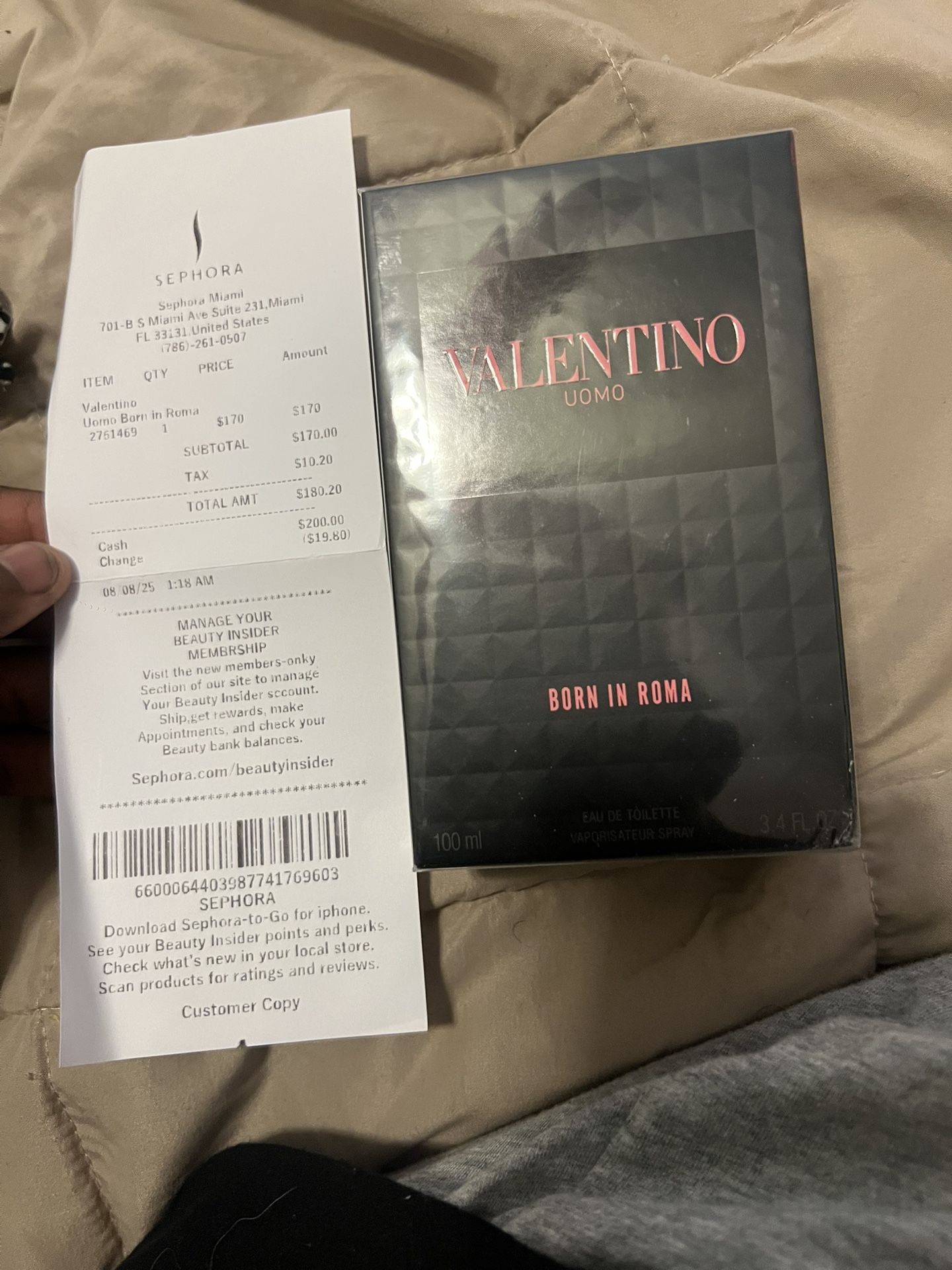 valentino perfume (with reciepts