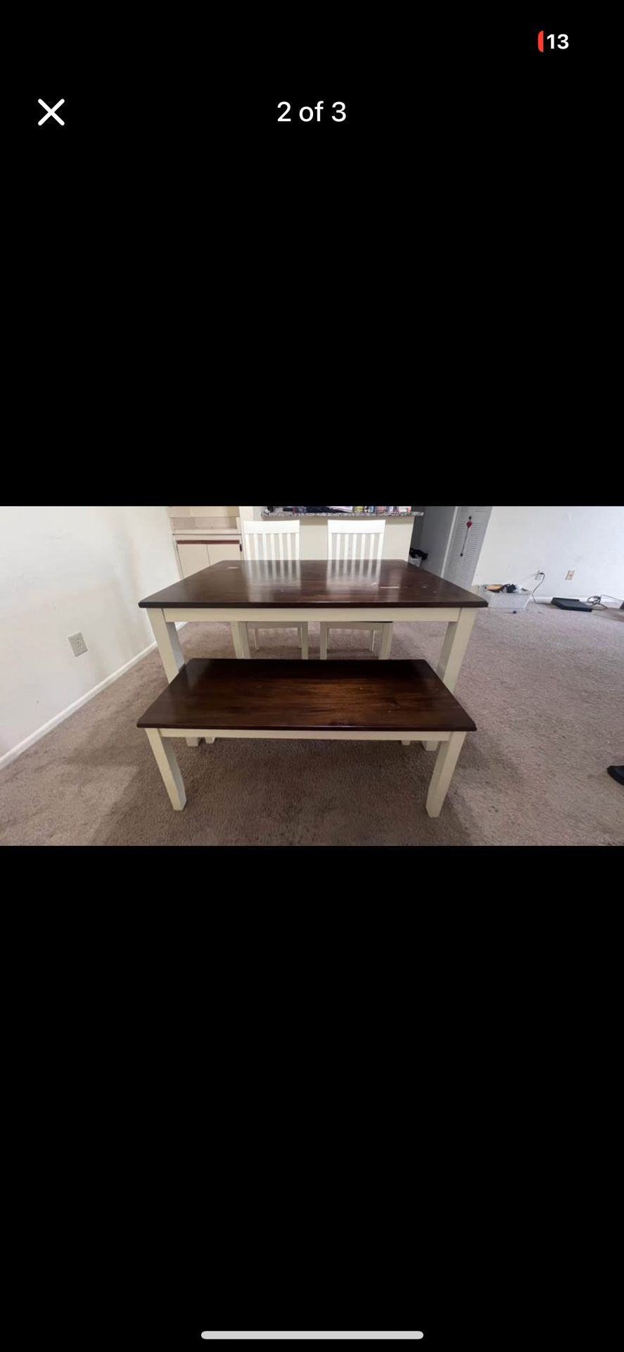 Wood Stained And White Table