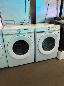 Samsung white front load washer and dryer