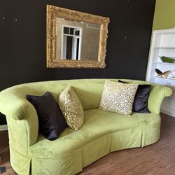 Green Suede Couch 
