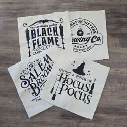 Hocus Pocus Throw Pillow Cases Set of 4 NWOT No Pillows - Cases Only