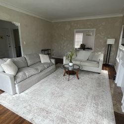 Light Gray Down-Filled Sofa