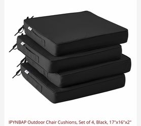 IPYNBAP Outdoor Chair Cushions Set of 4 Black