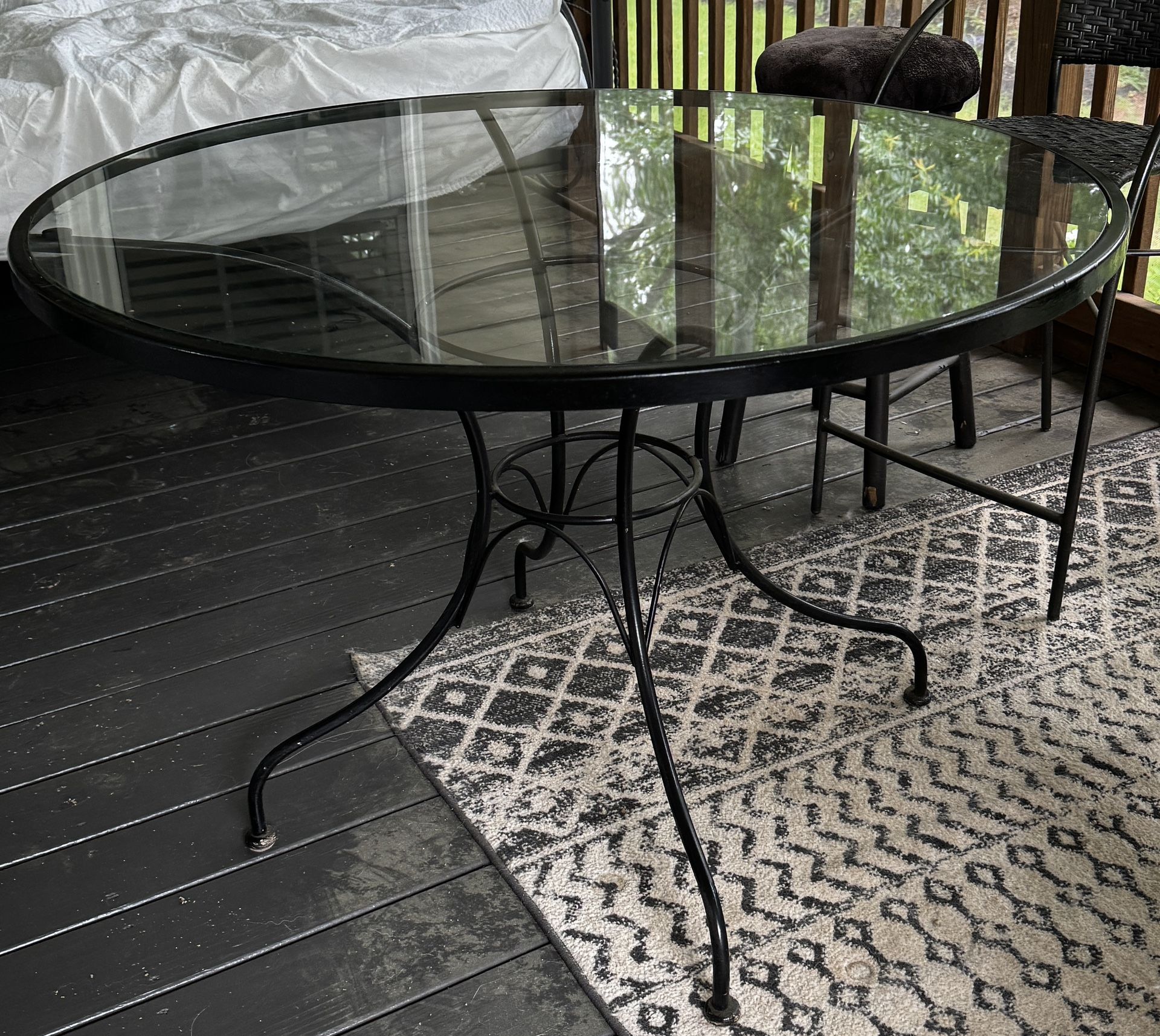 Wrought Iron glass table