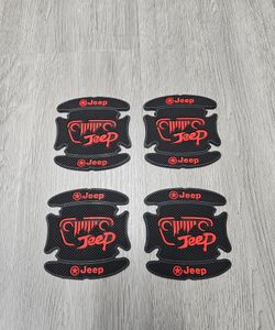 BRAND NEW UNIVERSAL 4PCS JEEP RUBBER ANTI-SCRATCH DOOR HANDLE BOWL PROTECTOR