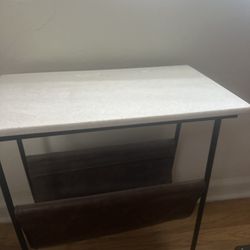 Modern Side Table with Magazine Holder