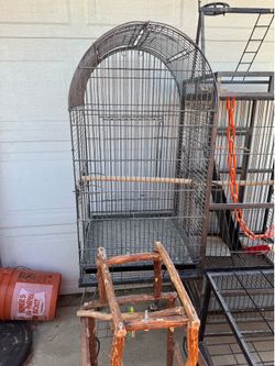 Bird cages and perch