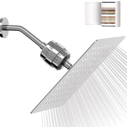 10 inch Chrome Finish Filtered Shower Head with 20-Stage Shower Filter