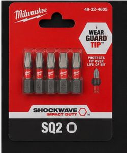 Milwaukee SHOCKWAVE Impact Duty SQ2 Driver Bit Set – 5-Pack (49-32-4605)
