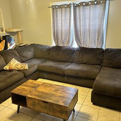 Dark Brown Sectional 