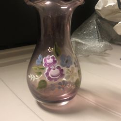 Painted Vase Lavender Glass