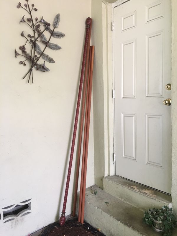 Curtain Rod 8 Feet Long Two Wooden Poles 80 Inches Long One