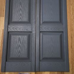 Mid America Raised Panel Vinyl Shutters (1 Pair) - 14.75 x 39 018 Tuxedo Grey