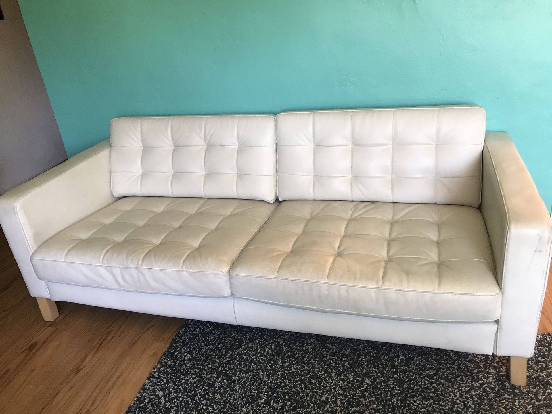 White leather couch/sofa