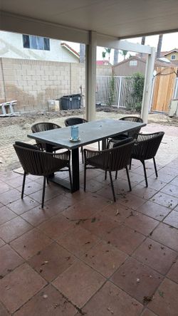 Outdoor table with chairs