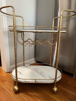 Bar cart with wine glass wrack