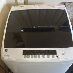 GE Top Load Washer with Electronic LED One Touch Controls - White/Black