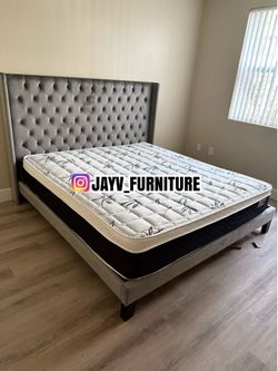 KING BED FRAME WITH MATTRESS
