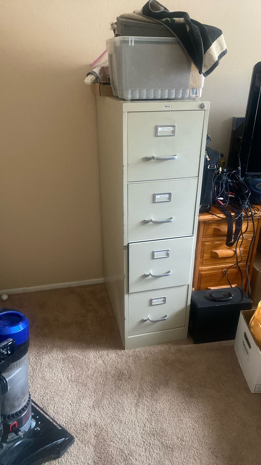 Nice four drawer metal file cabinet