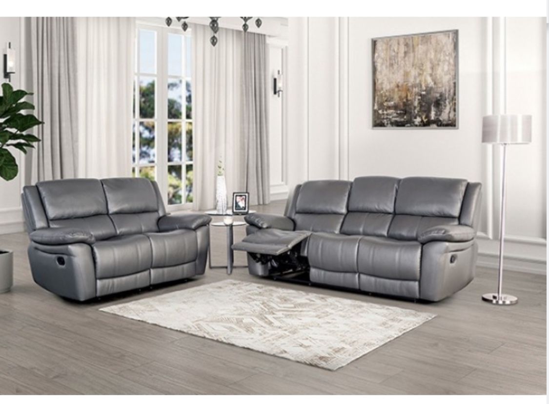 New Leather Recliner Couch and Loveseat! Includes Free Delivery 🚚! Free Assembly!