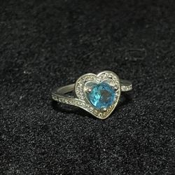 Aquamarine Sterling Silver Ring 