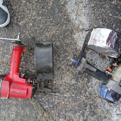 2 coil siding nailers, 1 Milwaukee framing nailer, and 1 Hitachi finishing nailer, all for $300. 