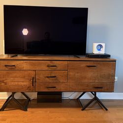Wood and Metal Industrial TV Stand