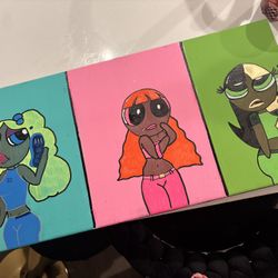Power Puff Girls Acrylic Painting