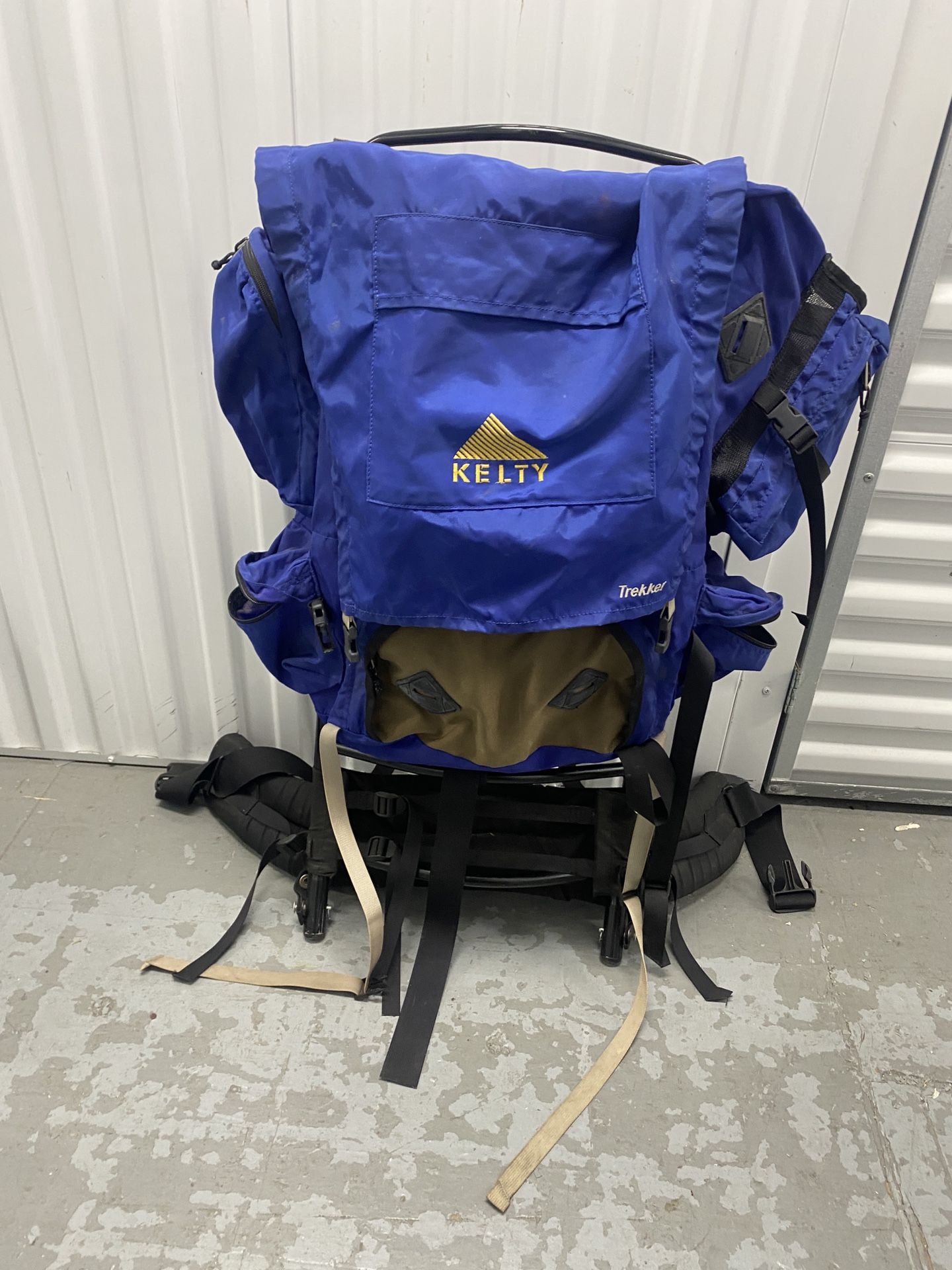 Vintage Blue Kelty Trekker External Frame Backpack for Hiking Travel - Size 3