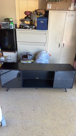 TV Stand with glass shelves/cabinets