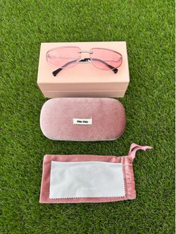 Miu Miu Pink & Silver Sunglasses