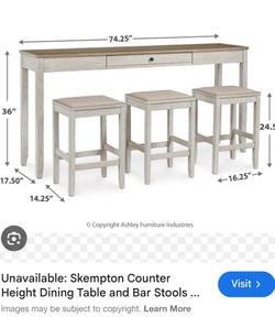 Ashley Furniture Skempton Sofa Table and Stools
