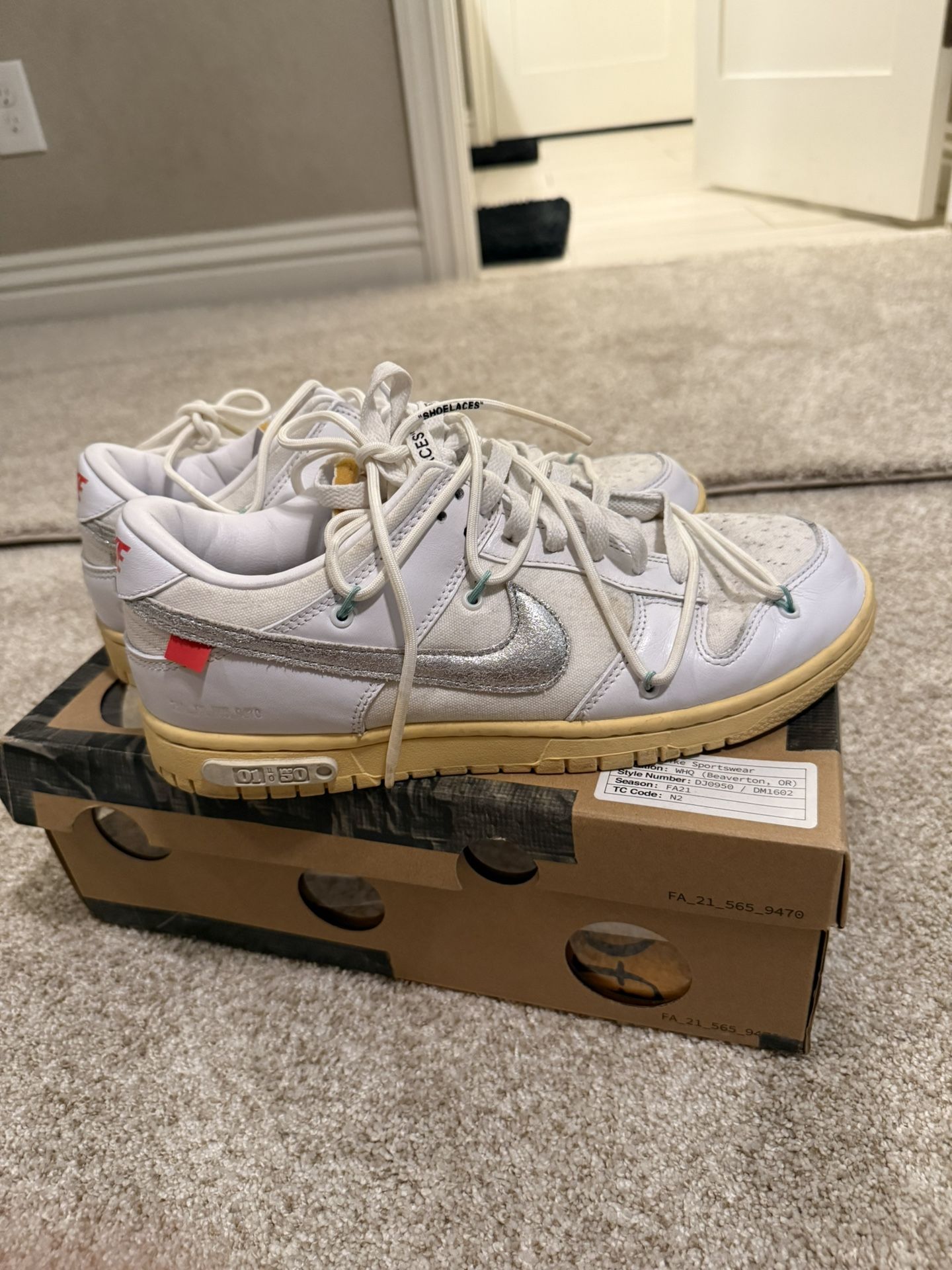 Nike Dunk Low Lot 1 Off White
