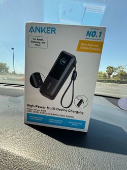 Anker Power Bank 25k 165W Built-In & Retractable Cable