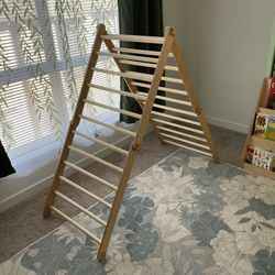 Wooden Montessori Climber Pickler With Slide/bridge