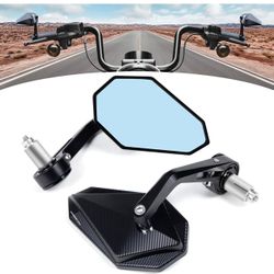 New in box Motorcycle Handlebar Bar End Mirror Black Motorcycle Rear View Mirror Fit for Most Motorcycle Street Bike Cruiser with 7/8" Handlebars