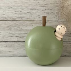 Wooden Apple Box with Worm // Limited Edition