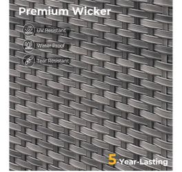 HOOOWOOO Patio Sectional Furniture Set,2 Piece Couch Set with 2 Matching Corner Chairs(Beige)