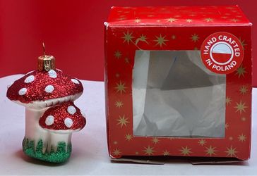 Christmas tree ornament holiday decoration (Impulse) glass mushroom