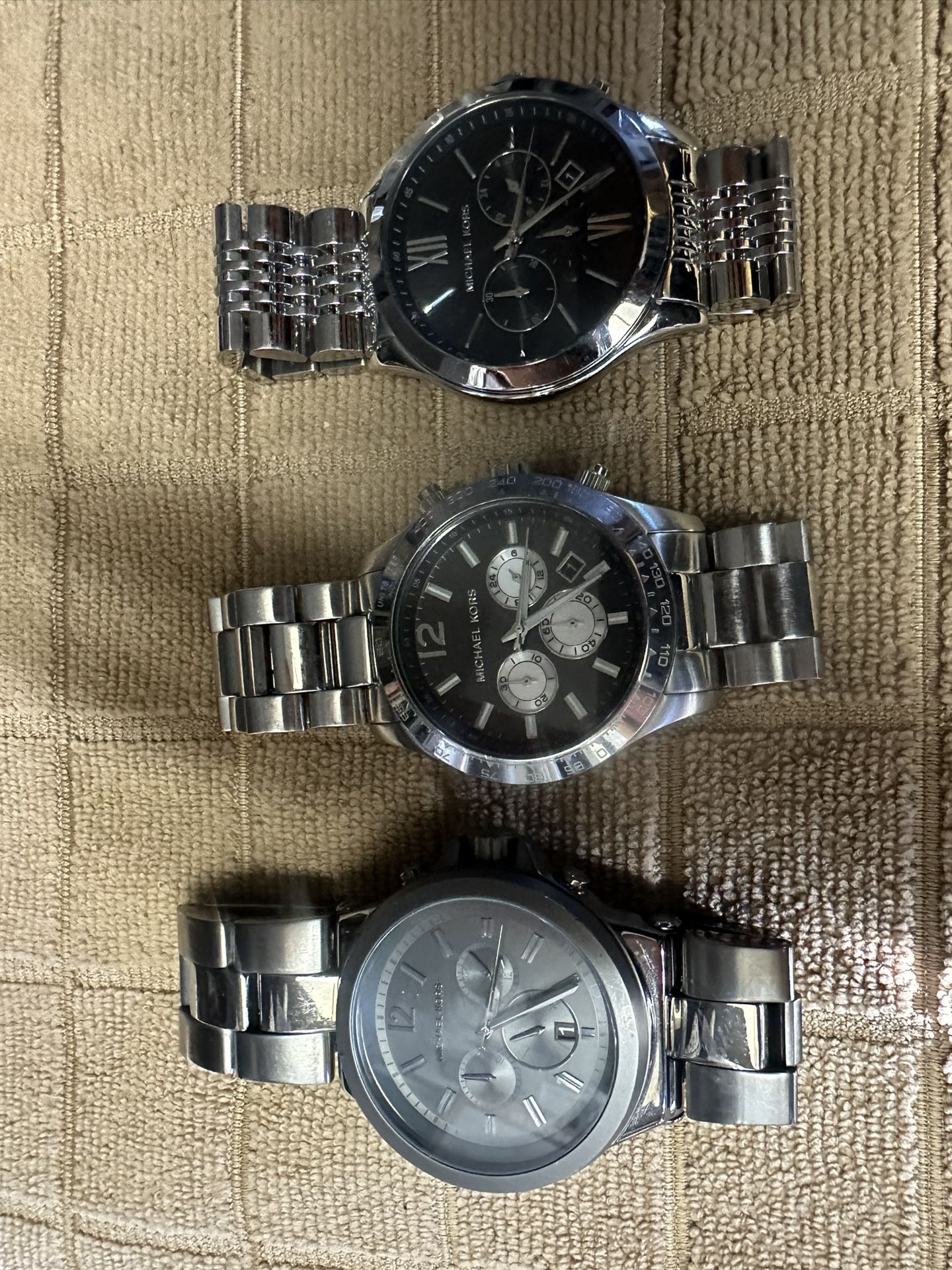 Used Bundle Of 3 Men’s Stainless Steel Watches 