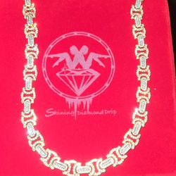 Brass Chain With Qz Diamonds 