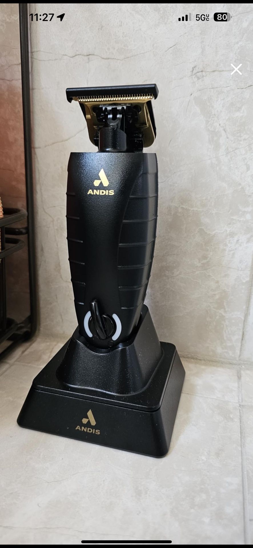 Andis 74150 GTX-EXO Professional Cord/Cordless Lithium-Ion Electric Beard & Hair Trimmer With Charging Stand, Black