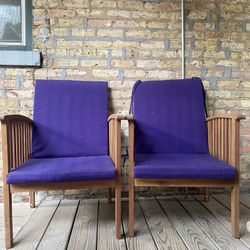 5-Piece Outdoor Wooden Patio Furniture Set With Cushions