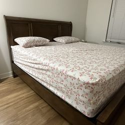 Antique Brown king size bed frame for sale 
