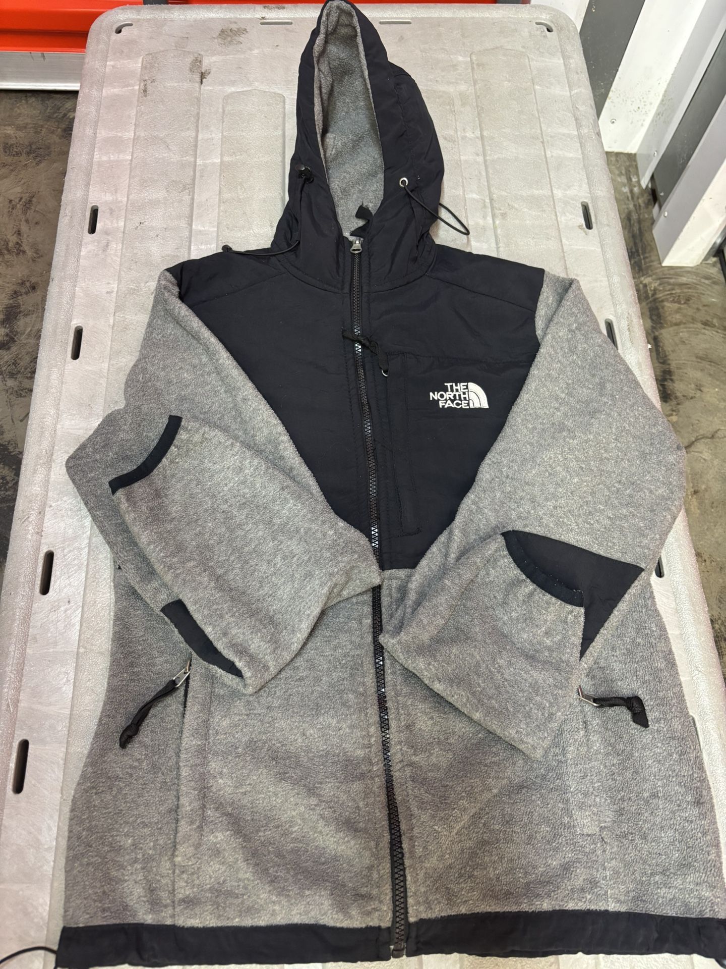 Grey & Black North Face Fleece Hoodie