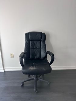 High-Back Black Leather Executive Chair